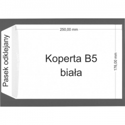 KOPERTA B-5 BIAŁA, (DxS) : 25x35,3 cm, op. 50 szt